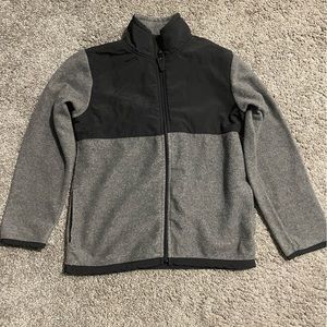 Black & Grey Fleece Jacket w/ Zipper